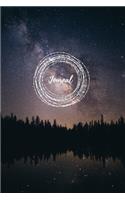 Galaxy Bullet Journal - Forest at Night Sky - A5 Dot Grid Notebook 6 x 9 inches (15.24 x 22.86 cm) - 120 pages