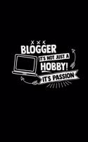 Blogger it's not just a hobby passion: 6x9 blogging - grid - squared paper - notebook - notes