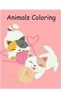 Animals Coloring: Coloring Book, Relax Design for Artists with fun and easy design for Children kids Preschool(10 Education Kids)
