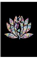 Lotus Flower: Colorful Dots Waterlily Yoga Blossom Aquatic Plants Medium Ruled Lined Notebook - 120 Pages 6x9 Composition