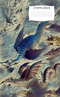 Dragon Composition Notebook: Standard size vintage fantasy art cover composition notebook / Journal 150 lined wide ruled pages, serpent medieval softcover book. (Volume 21)