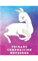 Primary Composition Notebook: Grades K-2 School Exercise Book - Large Size - 100 Story Pages - Cute Sitting Llamas