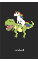 Notebook: Liniertes Notizbuch Für Dinosaurier, Urzeit Und Einhorn Fans - Notizheft, Klatte Für Männer, Frauen Und Kinder