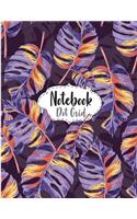 Notebook: Dot-Grid: Purple Leave Cover: Dot-Grid Notebook: For Journaling, Doodling, Creative Writing, School Notes, and Capturing Ideas,120 pages, 8.5" x 11"