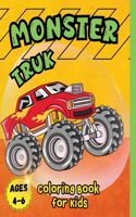 Monster Truck Coloring Book for Kids Ages 4-6