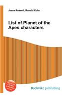 List of Planet of the Apes Characters: (English)
