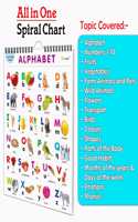 Children's educational Chart collection : My First ALL IN ONE SPIRAL CHART Learning Chart for preschoolers, Educational picture Chart for toddlers With 16 Topics