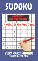 Sudoku Very Hard Expert Level Compact Book Fits In Your Bag 4 Puzzles Per Page