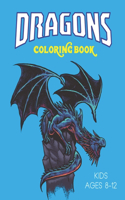 Dragons Coloring Book Kids Ages 8-12