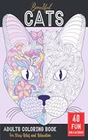 cats coloring book for adults