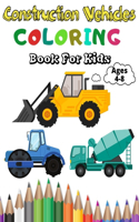 Construction Vehicles Coloring Book For Kids