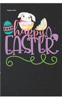 Happy Easter: Happy Bunny Easter Eggs Lined Notebook and Journal Composition Book Diary Gift