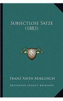 Subjectlose Satze (1883)