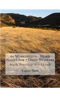 60 Worksheets - Word Names for 7 Digit Numbers