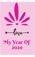 My daily journal of the year 2020. of pink cherry. Blank dated planner notebook