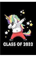 Class of 2032 Dabbing Unicorn Notebook