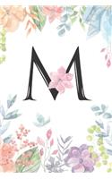 Monogrammed Floral M Journal by Crazy Beautiful Designs