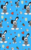 Cool Rabbit & Carrot Pattern: Lined Notebook Journal - For Rabbit Lovers Animal Enthusiasts - Novelty Themed Gifts