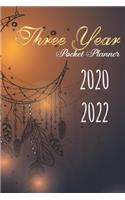 2020-2022 Three Year Pocket Planner: Dreamcatcher Cover, 3 Year Calendar, 36-Month Pocket Monthly Agenda Planner with Holiday