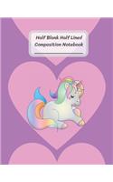 Half Blank Half Lined Composition Notebook
