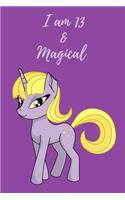 Unicorn Journal I am 13 & Magical