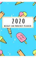 2020 Weekly And Monthly Planner: Kawaii Planner Lesson Student Study Teacher Plan book Peace Happy Productivity Stress Management Time Agenda Diary Journal Homeschool Mind Life Work