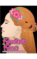 Fantastic Faces Coloring Book Midnight Edition
