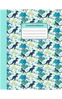 Composition Notebook: Watercolor Dinosaurs Pattern College Ruled Notebook for Student Teacher School Home Office Writing Journal 8.5x11 Inches 100 Pages(2 Dinosaurs College Ruled Notebook)