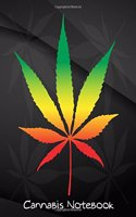 Cannabis Notebook.: Composition Notebook for Jottings Drawings Black Background White Text Design - Large 8.5 x 11 inches - 110 Pages notebooks and journals, for Minima
