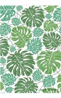 Composition Notebook: Tropical Banana Leaves, Wide Ruled Lined Paper, 200 Page, 7x10 inch
