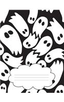Spooky Ghosts Composition Notebook: Cute Halloween Hand Drawn Ghost Pattern Journal and Notebook for People Who Love Halloween, October, and Ghosts