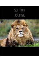 Sermon Journal: Serious Lion Themed Sermon Journal 8.5 X 11 100 Pages