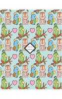 Notebook: Bird and squirrel on green cover and Dot Graph Line Sketch pages, Extra large (8.5 x 11) inches, 110 pages, White paper, Sketch, Draw and Paint(2 Bird and Squirrel on Green Notebook)