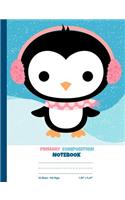 Primary Composition Notebook: Cute Penguin Half Ruled Half Blank Draw and Write Journal for Kids, Picture Space for Drawing and Primary Ruled Lines for Writing 50 sheets/100 page