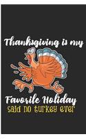 Thanksgiving Is My Favorite Holiday Said No Turkey Ever