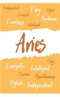 Aries Zodiac Personality Journal: A Blank Lined Zodiac Notebook for the Spontaneous Fiery Fearless Independent Intelligent Stylish Energetic Aries