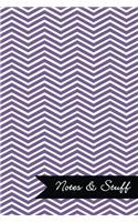 Notes & Stuff Lined Notebook With Deluge Purple Chevron Pattern Cover