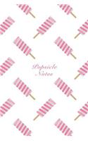 Popsicle Notes: 6"x9" Unruled Blank Notebook Watercolor Texture Design Sweet Popsicle Ice Cream Dessert Pattern Cover. Matte Softcover Note Book Journal