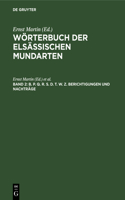 B. P. Q. R. S. D. T. W. Z. Berichtigungen Und Nachträge