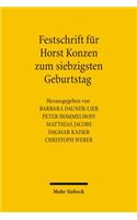 Festschrift Fur Horst Konzen Zum Siebzigsten Geburtstag