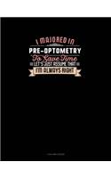 I Majored In Pre-Optometry To Save Time Let's Just Assume That I'm Always Right