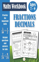 Fractions And Decimals Workbook For Kids Ages 7-9