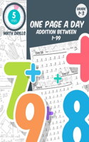 5 min math drills One page a day addition between 1-99