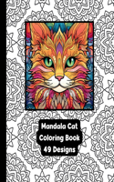 Cat Mandala - Adult Coloring Book - 49 Designs - 7.5
