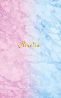 Amelia: Personalised college lined journals for girls Standard ruled size composition books for school
