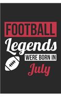 Football Legends Were Born In July - Football Journal - Football Notebook - Birthday Gift for Football Player: Unruled Blank Journey Diary, 110 blank pages, 6x9 (15.2 x 22.9 cm)