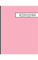 Day per page planner 2020: The large minimalism style professional page per day personal agenda diary for all your organisational needs - Pastel pink colour cover art design