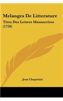 Melanges De Litterature