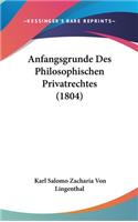 Anfangsgrunde Des Philosophischen Privatrechtes (1804)