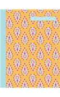 Reservations: Stylish Restaurant Table Reservation Book with Bohemian Botanical Pattern Cover Design in Yellow and Blue